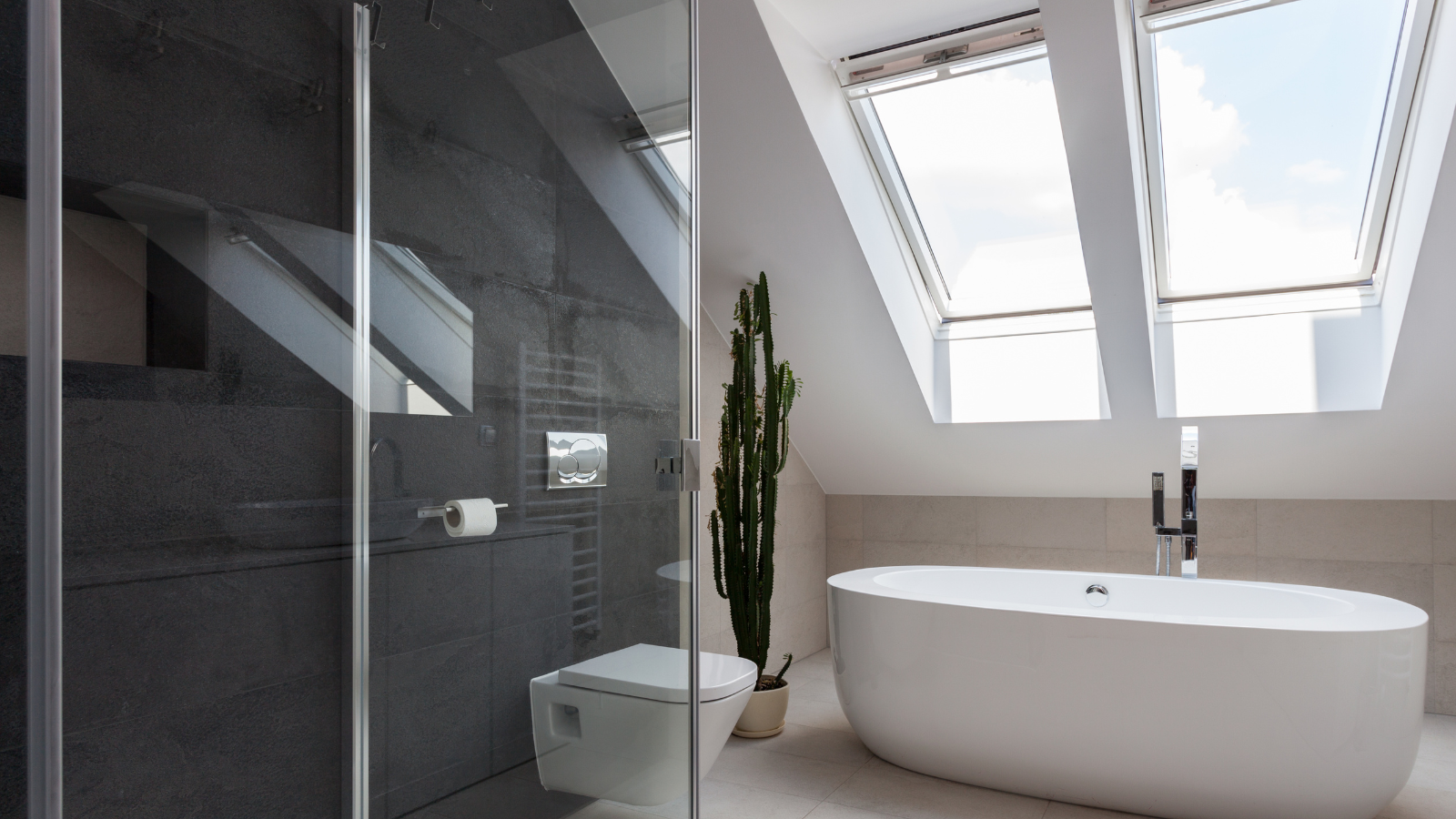 Koupelna v podkroví – vana nebo sprcha